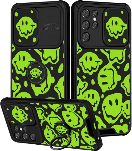 Vista 90 de Funda 2 en 1 para Samsung Galaxy S23 Ultra Flamingo para mujeres y niñas, diseño femenino de flamencos con cubierta deslizante para cámara y soporte