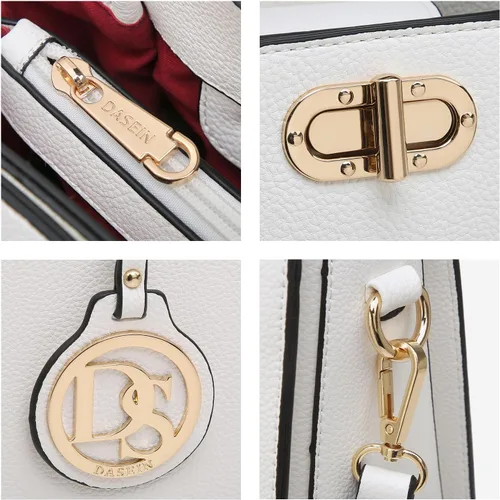 Vista 6 de Dasein Bolsos de Mano para Mujeres Carteras Bolsos de Trabajo para Damas Cartera Satchel Tote con Asa Superior Bolsos de Hombro con Clutch a Juego