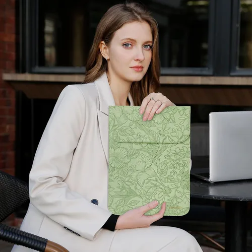 Vista 5 de MOSISO - Funda para laptop de 13.3 pulgadas, 13-13.3 pulgadas, con bolsa pequeña Verde salvia