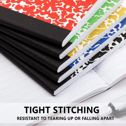Vista 5 de feela Cuaderno de composición, tamaño pequeño, 30 unidades, 5 colores, con rayas estrechas, mini libros de composición a granel, de bolsillo