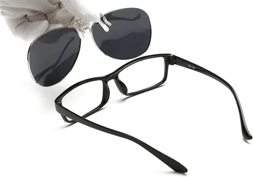 Vista 4 de SOOLALA - Gafas de sol con montura de aleación completa polarizadas con clip