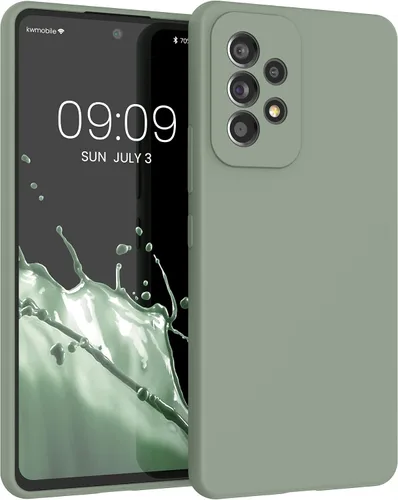 Vista 70 de kwmobile Funda Compatible con Samsung Galaxy A14 5G - Funda de teléfono de TPU y silicona con acabado suave - Verde Lima