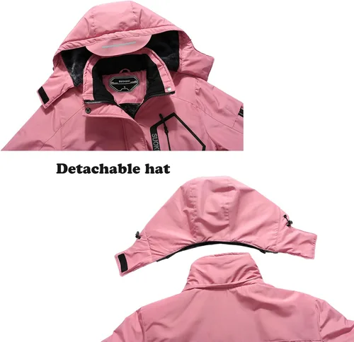 Vista 4 de Chaqueta de esquí impermeable para mujer con capucha