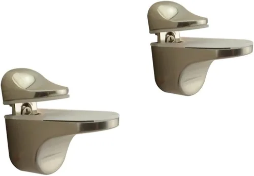 Vista 9 de Soporte de pared ajustable para estante de madera/vidrio, negro, paquete de 2