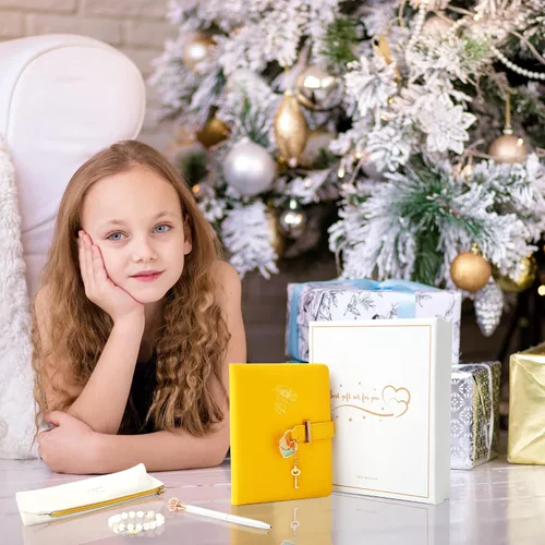 Vista 4 de Agenda con cerradura para niñas – Regalos de cumpleaños para niñas de 8, 9, 10, 11, 12 años – Artes y manualidades para niños – El kit de diario