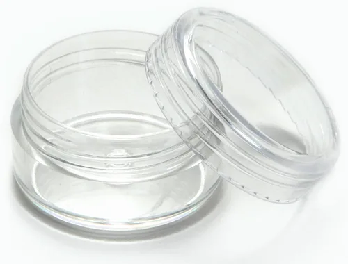 Vista 3 de Recipientes para cosméticos, 50 frascos transparentes, vacíos, 0.17 oz, de plástico
