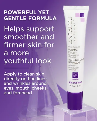 Vista 5 de Andalou Naturals Relleno dérmico de arrugas profundas, aloe vera, 0.6 onzas líquidas