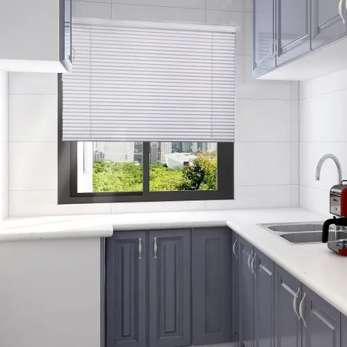 Vista 4 de Persianas venecianas inalámbricas para ventanas, persianas opacas horizontales de aluminio, persianas venecianas para oficina en casa Negro