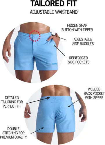 Vista 4 de Bang Men's Swimwear - Tailored Shorts - Adjustable Waistband Stretch Quick Dry Swimsuit