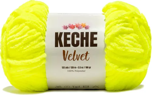 Vista 186 de Keche Hilo para ganchillo, hilo de terciopelo, chenilla suave, manta de bebé voluminosa amigurumi Yarn 3.53 oz (132 yardas) - Arona