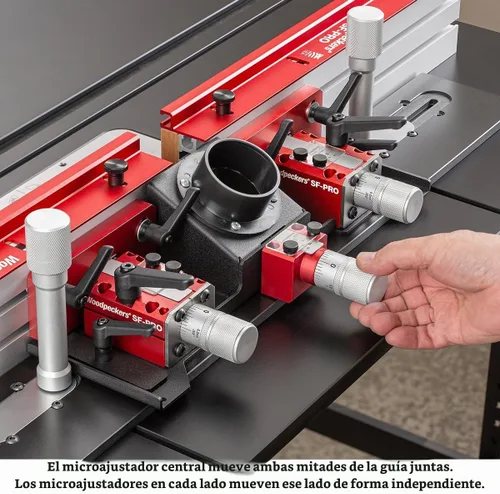 Vista 4 de Woodpeckers SF-PRO - Valla universal de mesa de enrutador de 36 pulgadas, fabricada en Estados Unidos, microajuste de 3 vías, se adapta a la mayoría