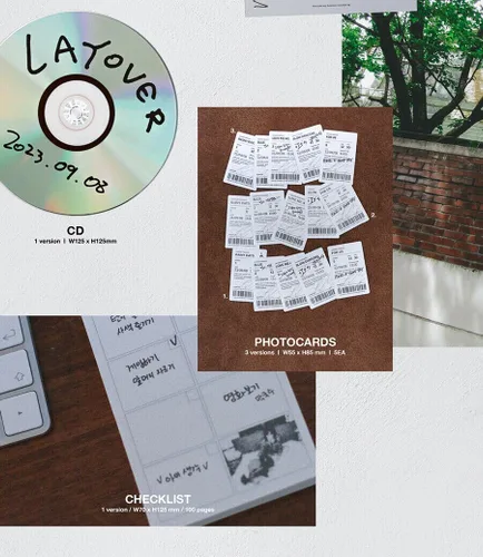 Vista 5 de BTS V [LAYOVER] Album ( VER.3 : PURPLE + Store Gift Card ) K-POP SEALED