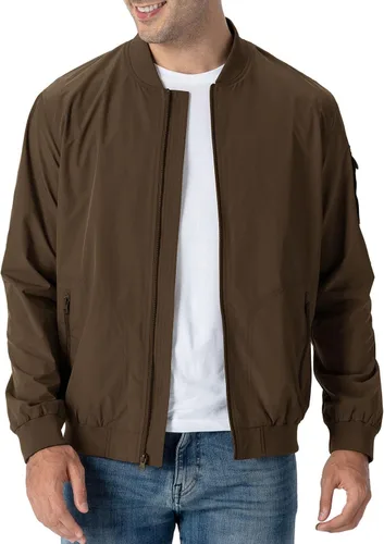 Vista 26 de Rdruko Chaqueta Bomber Ligera para Hombre Cazadora Cortavientos Casual Elegante a la Moda