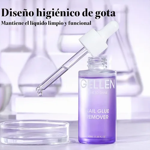 Vista 5 de Gellen Removedor de pegamento de uñas, pegamento de gel suave sin acetona Removedor de pegamento para uñas de 1.4 fl oz