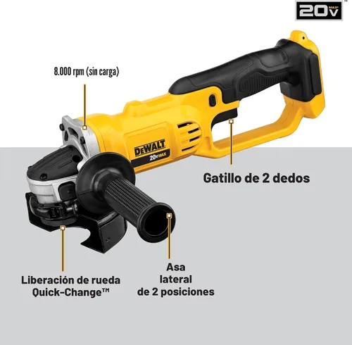 Vista 3 de DEWALT DCG412B 20V MAX* Litio Ion 4-1/2" Amoladora (solo herramienta)
