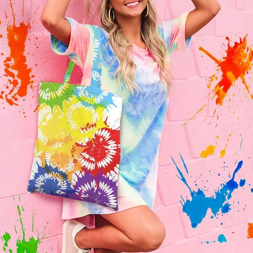 Vista 2 de Vodolo Bolsas blancas para teñido anudado (4 unidades), kits de teñido anudado para adultos, niños, mujeres, grupos grandes, bolsas de algodón