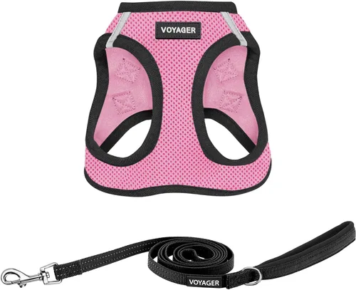 Vista 28 de Arnés de malla Voyager Step-in Air para todo clima y correa reflectante para perro de 5 pies, combo con mango de neopreno, para cachorros de razas