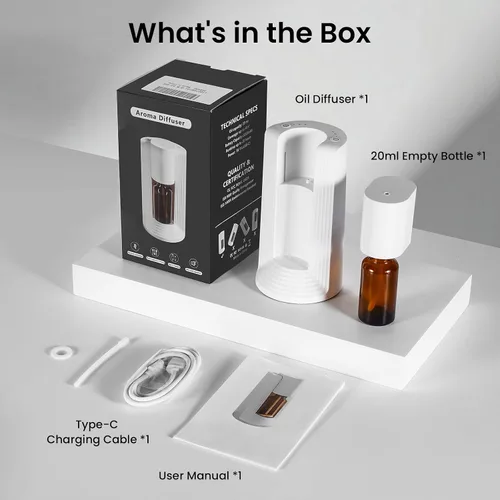 Vista 9 de LAMA Difusor de aceite esencial sin agua, mini máquina de aire portátil con aroma pequeño, difusor de aroma silencioso a prueba de fugas