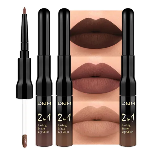 Vista 20 de evpct Juego de 3 lápices labiales líquidos y delineadores de labios para mujeres, 24 horas de larga duración, 24 horas, lápiz labial mate de larga