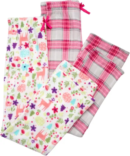 Vista 4 de Eddie Bauer Conjunto de pijama para niña, acogedor conjunto de ropa de dormir de invierno de forro polar, camisa de manga larga de 4 piezas