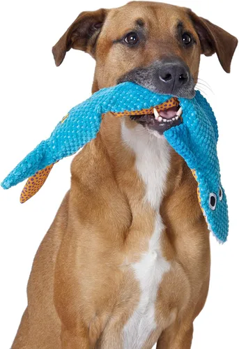 Vista 8 de Petstages Juguete de peluche de tiburón flexible sin relleno, grande
