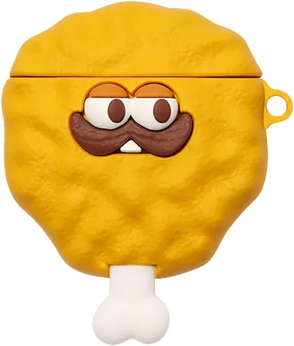 Vista 16 de Linda funda para Airpods, divertida y creativa 3D con forma de frutas y verduras con soporte de hebilla de anillo, funda de silicona suave a prueba