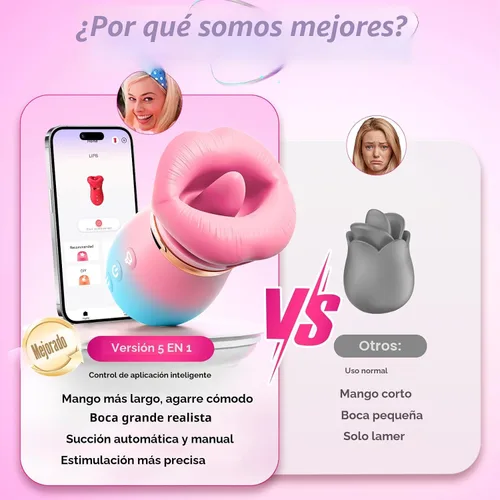 Vista 7 de Vibrador de juguete sexual para adultos para mujeres – Sovokn 5 en 1 vibrador de succión bucal rosa juguete sexual 10 lamiendo la lengua, 3 juguetes