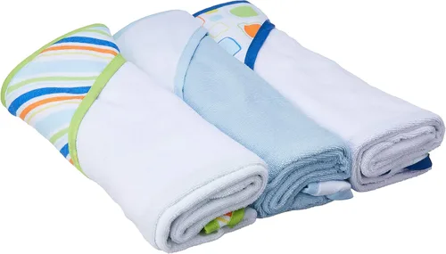 Vista 5 de Luvable Friends Toallas unisex con capucha de rizo de algodón para bebé, elefante básico, talla única
