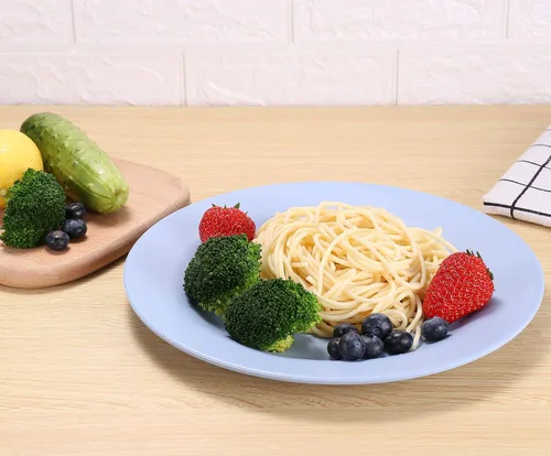 Vista 4 de 5 platos de paja de trigo de 11 pulgadas, platos reutilizables e irrompibles, aptos para lavavajillas y microondas, perfectos para platos de cena
