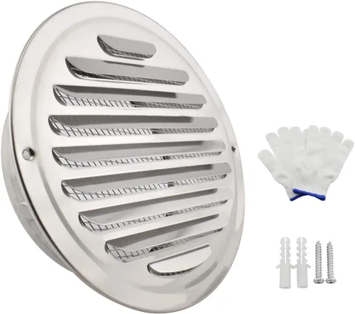 Vista 8 de SDTC Tech Cubierta redonda de rejilla de ventilación de aire de 3 pulgadas de acero inoxidable con rejilla de ventilación de pared con malla