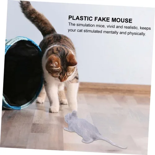 Vista 4 de 10pcs Halloween Realistic Plastic Mouse Prank Gray Simulation Figurines for Scary Party Decorations and Practical Halloween Accessories