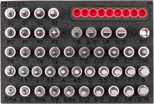 Vista 8 de TEKTON Juego de dados de broca, 44 piezas SHB90700 Hex, Torx, Phillips, Slotted, Square Bits, Mini Stacking Toolbox