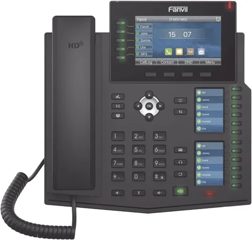 Vista 2 de Fanvil X6U 6 línea ultra elegante Gigabit triple teléfono pantalla color, 60 DSS