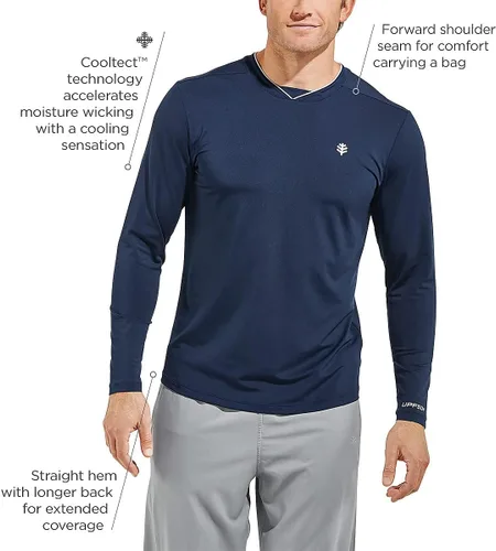 Vista 6 de Coolibar Camiseta de manga larga con protección solar UPF 50+ para hombre