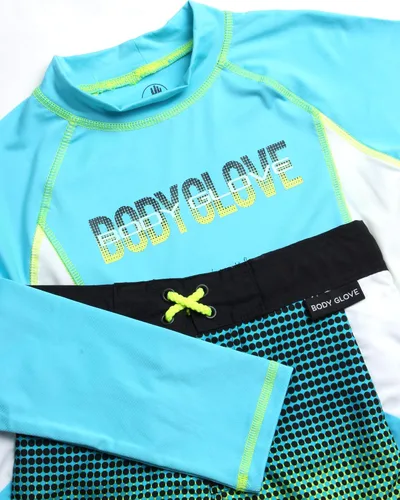 Vista 3 de Body Glove Conjunto de natación para niños, 2 piezas UPF 50+ traje de baño y camiseta de protección para niños (tallas 4-12)