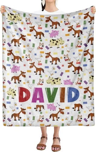 Vista 24 de Manta personalizada con nombre para niños, niños, niñas, regalo de familia, amigos, familiares para cumpleaños, día del niño, Navidad, manta