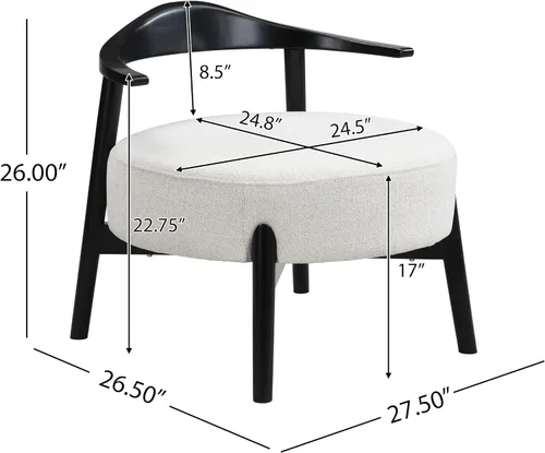 Vista 2 de Christopher Knight Home Ipomoea - Silla decorativa de respaldo bajo, silla de sala de estar, silla cómoda para dormitorio, silla auxiliar de madera