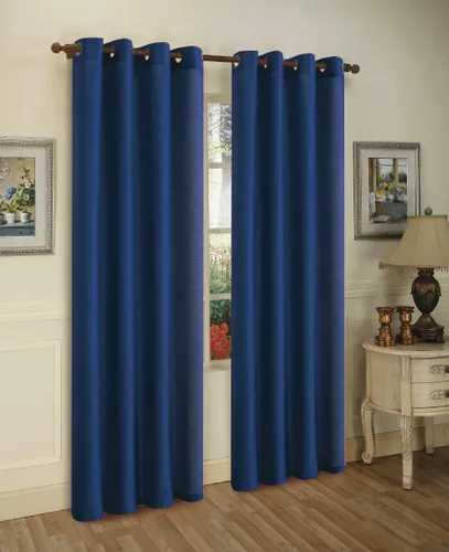 Vista 12 de J&V TEXTILES 2 paneles de cortinas de seda sintética con ojales sólidos para ventana, tratamiento en longitud de 84" (Beige)*