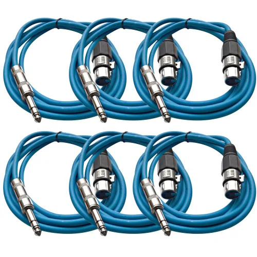 Vista 26 de Seismic Audio - SATRXL-F2-6 Paquete de cable de conexión XLR negro de 2 pies XLR hembra a 1/4" TRS
