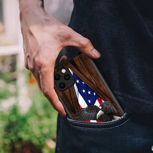 Vista 6 de DJSOK Funda para iPhone 11 Pro Max, diseño de patrón de lujo, a prueba de golpes, funda resistente a prueba de golpes, para hombre y mujer, bandera