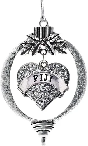 Vista 125 de Inspired Silver Adornos festivos de dije de corazón pave de plata con circonitas cúbicas