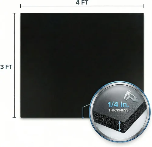 Vista 5 de Rollo de piso de goma resistente de 1/4" de espesor de Floor Inc Tapetes de piso de goma reciclada flexibles para gimnasio en casa Tapete