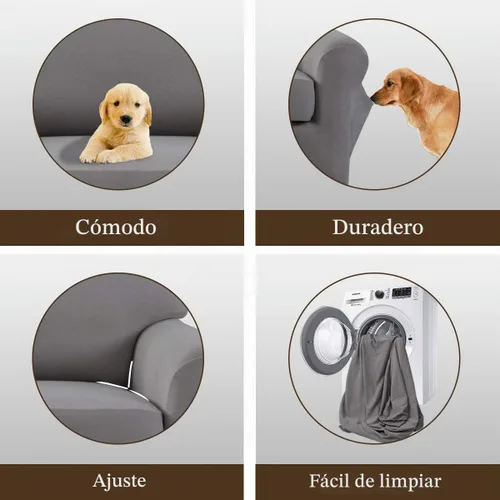 Vista 5 de Easy-Going Funda de Sofá Elástica de Microfibra de 2 Piezas – Cubierta de Sofá Suave y Ajustada de Spandex, Protector de Muebles Lavable con Parte