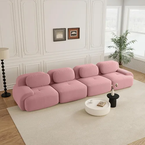 Vista 75 de Sofás modulares sin hueso de 152.8 pulgadas para sala de estar, sofá modular con diván en forma de L, cómodo asiento profundo tapizado de tela