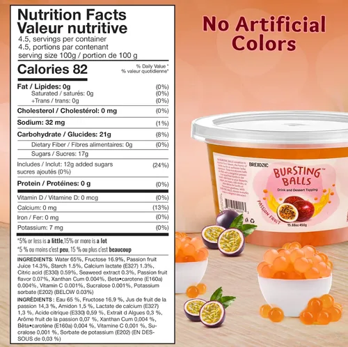 Vista 2 de Perlas Boba de fruta de la pasión, bolas de té explosivas, bebida y cobertura de postre, perlas de tapioca de burbujas de maracuyá para té