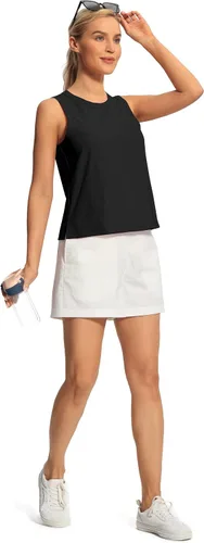 Vista 2 de Hiverlay Workout Tank Tops for Women Sleeveless Athletic Cropped Tank Top Sports Gym Muscle Running Shirts