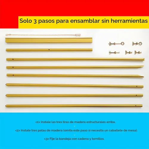 Vista 4 de MEEDEN Soporte de caballete de madera para exhibición: trípode de madera dorada para tablero de carteles Dorado