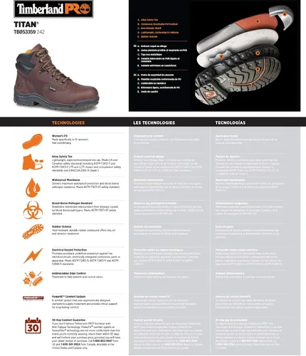 Vista 7 de Timberland PRO Botas impermeables Titan para mujer, *, 6 ancho