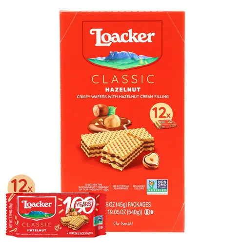 Vista 17 de Loacker - Galletas clásicas de oblea de crema de chocolate, paquete de 12, sin OMG