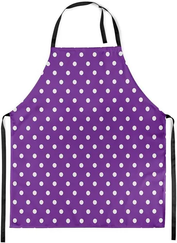 Vista 22 de jejeloiu Delantal de lunares rojos y blancos para mujeres y hombres, de 26 x 31 pulgadas, diseño retro de lunares